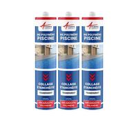 Mastic piscine, colle et étanchéité, pvc, carrelage Transparent 290 ml x 3 - ARCANE INDUSTRIES