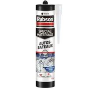 Rubson Mastic Special Materials Autos-Bateaux (280 ml), mastic silicone noir pour collages et réparations, mastic étanche pour nombreux matériaux, résiste à l'eau de mer