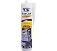 GEB - Mastic silicone tous supports 590501 - Blanc - Cartouche 280 ml