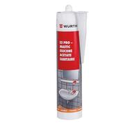 Mastic Silicone Acétate E5 PRO translucide, 310 ml, Résistant à 100 °C, Pour Sanitaire, 0,98 g/cm³, Bonne compatibilité avec les peinture, Résistant et étanche au bitume