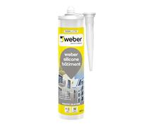 Mastic silicone bâtiment universel, transparent, 300ml, WEBER SILICONE, WEBER