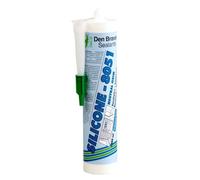 Den Braven - Mastic silicone 8051 - Sanitaire et froid - Monocomposant - Blanc 300 ml