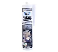 Mastic silicone neutre - GEB - Cartouche 280 ml - Gris anthracite - Qualité sanitaire anti-fongicide - Tous supports
