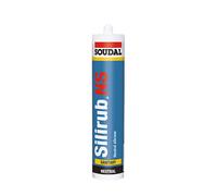 Mastic silicone neutre sanitaire Silirub NS Blanc 300ml SOUDAL