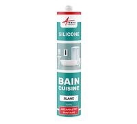 Mastic Silicone pour joints étanchéité douche, salle de bain, cuisine - ARCAMASTIC SANITAIRE - 300 ml x 1 Blanc