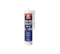 mastic silicone sanitaire - griffon s-100 - base acétique - blanc - 300 ml - griffon 1249325