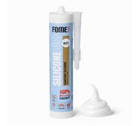 Mastic silicone sanitaire FOME FLEX 102 blanc - acétique, étanchéité cuisine & salle de bain - anti-moisissure