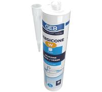 GEB - Mastic silicone sanitaire GEBSICONE W - Acétique, fongicide - Blanc 310 ml