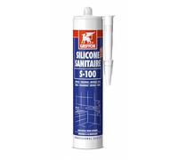 mastic silicone sanitaire - griffon s-100 - base acétique - blanc - 300 ml - griffon 1249325