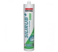 Mastic silicone sanitaire monocomposant - 300 ml - Silirub+ S8800 - gris manhattan SOUDAL