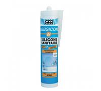 Mastic silicone sanitaire - translucide - 310 ml - Gebsicone W GEB