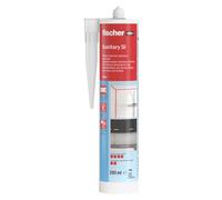 Mastic silicone SI transparent spécial sanitaires FISCHER 58515 - 1 cartouche de 280 ml