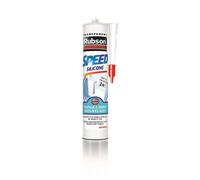 Rubson Mastic Bain & Cuisine Express , Joint silicone longue durée résistant aux moisissures, Mastic sanitaire étanche facile d’utilisation séchage en 1h, transparent, 280 ml