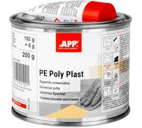 APP Poly Plast - Mastic polyester universel | Mastic carrosserie voiture pour réparation de acier, métal, aluminium, plastiques, béton, bois | Résine Polyester avec durcisseur | Beige clair | 0,2 Kg