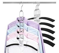Mastom Lot de 4 cintres 5 Couches en métal pour économiser de l'espace - Antidérapants - Rembourrés en Mousse - Organisateur de Rangement pour Chemisier, Chemise, Pull, Costume