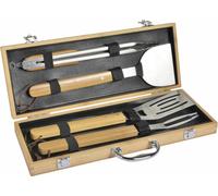 Mastrad BBQ-Set Coffret barbecue Premium 4 pièces, acier inoxydable, bambou, multicolore, F19267