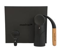 Mastrad - Coffret Tire-Bouchon à Levier - Cadeau Élégant Pour Homme & Papa, Cadeau À Offir, Fête Des Papa - Ouverture Sans Effort - Design Avec Manche Bois - Bouchon Assorti