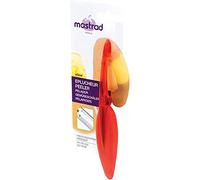 Mastrad F20015 Eplucheurs Fruits et légumes - Utilisation Simple - Gamme Elios - Double Tranchant - Lame INOX - Ambidextre - Compatible Lave-Vaisselle - Rouge 17 cm