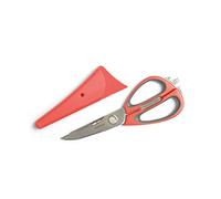 Mastrad F24515 Ciseaux de Cuisine 12 Fonctions avec Support Magnétique Inox Rouge 23,5 x 8,3 x 2,5 cm