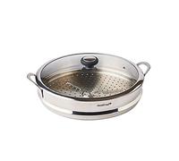Mastrad OWok Panier vapeur avec couvercle, vapeur, insert vapeur, acier inox, argent, F63880