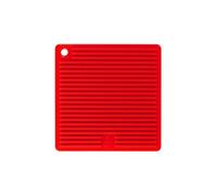 mastrad - Manique Carrée en Silicone - Protection Chaleur Jusqu’à 250 °C - Antidérapante & Souple - Utilisation Manique Ou Dessous De Plat - 18x18 cm - Rouge