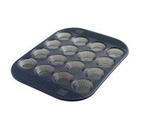 MASTRAD - Moule 16 Mini Tartelettes - 100% Silicone Premium - Anti-Adhésif - Maintien Parfait - Gris Fumé