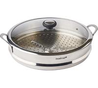 Mastrad OWok Panier vapeur avec couvercle, vapeur, insert vapeur, acier inox, argent, F63880