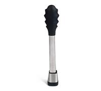 Mastrad - Pince De Cuisine - Multi-usages - Pince de Service - S'ouvre Et Se Ferme D'une Seule Main - Manche en Acier Inoxydable - Embouts en Silicone - Ne Raye Pas les Casseroles - 28 CM - Noire