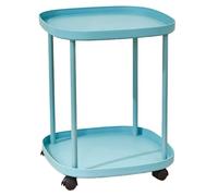MasYosh Étagère de Chevet Double Couche, Conception de Chariot Amovible | Plateau en plastique, Structure en fer, Style moderne, Utilisation polyvalente, Facile à déplacer