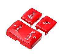 MasYosh Kit de Bouton D'engrenage, Remplacement de 3pcs ABS pour 1 2 3 4 Séries F20 F21 F22 F23 F30 F31 F32 F33 F34 F35 F36, avec des Boutons ESP Sport 613192529121 613192529122 (Rouge)