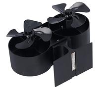 MasYosh Ventilateur de poêle à double tête, 8 pales, respectueux de l'environnement, automatique, chauffant, pour bois avec brûleurs à bois