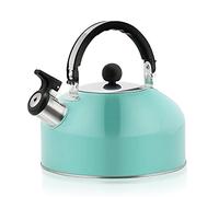Masyrt Bouteille de camping sifflante en acier inoxydable de 3 L - Bouilloire légère pour cuisinière à gaz, bouilloire de voyage avec poignée pliable et bec verseur rabattable pour camping, pêche