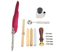 Masyrt Ensemble de Stylos à Plumes, Porte-stylo Rétro en Alliage sculpté avec Pointe en Acier Inoxydable, Kit de Stylos de Calligraphie à écriture Lisse pour Cadeau, Dessin, (SFDPS038006 vin rouge)