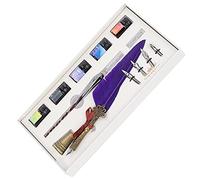 Masyrt Ensemble de Stylos de Calligraphie, Stylo Plume à Encre en Verre avec Plume Remplaçable, Coffret Cadeau pour la Pratique du Dessin et de la Calligraphie (SP118014 Violet)