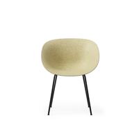 Mat Chaise de Salle à Manger avec Accoudoirs Noir/Acier/Chanvre