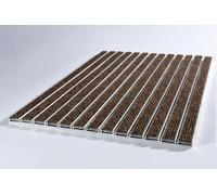 Mat Company Tapis d'entrée encastrable 10mm + Cadre alu 13mm - 120x80cm Marron - Paillasson à encastrer