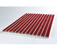 Mat Company Tapis d'entrée encastrable 10mm + Cadre alu 13mm - 90x60cm Rouge - Paillasson à encastrer