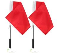 Mât de Drapeau 2 Ensembles Guide Télescopique | Poignée en Mousse Antidérapante, Bannière Rouge en Polyester, Repérage Visible Lors des Randonnées, Événements Collectifs