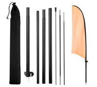 Mât Drapeau Plume Forme Couteau, Kits de Mâts de Drapeau Portable pour la Publicité les Activités Plein Air les Fournitures Immobilières(Noir) Plume Forme Couteau, Kits Portable pour la Publicité