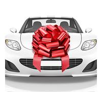 Mata1 - Grand Nœud Voiture - Rouge, 46 cm - Grand Nœud Cadeau pour Décoration de Grand Cadeau - Taille Géante pour Intérieur et Extérieur