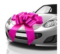 Mata1 - Nœud Géant Voiture - Rose, 76 cm - Grand Nœud Cadeau pour Décoration de Grand Cadeau - Taille Géante pour Intérieur et Extérieur