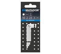 MATADOR jeu de clés mâles coudées pour vis à 6 pans courte 1,5/2/2,5/3 mm - 0440 9040