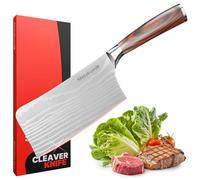 Matakumi Couteau Hachoir 18 cm Lame - 7 Pouces Extra Tranchant Kitchen Couteau Boucher Style Damas - Feuille de Boucher - Lame de Chef Professionnel Fabriqué en Acier Inoxydable