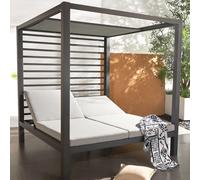 Lit de jardin 2 places structure aluminium gris foncé MATALA