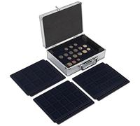 MATANA Mallette Numismatique en Aluminium avec 6 Tableaux (Tailles de Pièces 48mm, 41mm, 33mm) & Serrure Intégrée - Solide & Pratique - Collection de Pièces de Monnaie