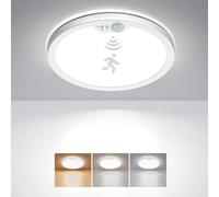 Matane Plafonnier Led Detecteur de Mouvement, 18W 1800LM Luminaire éclairage de Plafond Blanc Chaud/Neutre/Froid Escalier Salle de Bain Couloir Garage Exterieur Cuisine -22cm