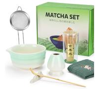 Matcha Kit, 7 Pièces Kit Matcha avec Fouet Matcha, Bol Matcha, Kit Matcha Complet pour les Amateurs de Matcha Faire le petit Déjeuner, Latte, Outil Idéal pour les Amateurs de Matcha