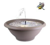matches21 HOME & HOBBY Fontaine solaire d'extérieur XL - Grand bol de 50 cm - Taupe - Fontaine de jardin