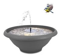 matches21 HOME & HOBBY Fontaine solaire d'extérieur XXL - Grand bol de 60 cm en gris - Fontaine de jardin