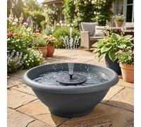 matches21 HOME & HOBBY Fontaine solaire XL pour l'extérieur - Grande coque de 50 cm - Gris - Fontaine de jardin
